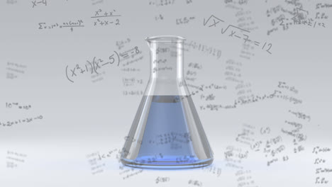 Animation-of-math-equation-handwritten-on-white-board-with-laboratory-glass