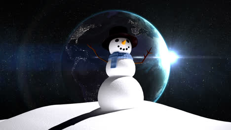 Snowman-and-earth-rotating