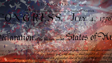 Written-declaration-of-independence-of-the-United-States-and-flag-with-confetti