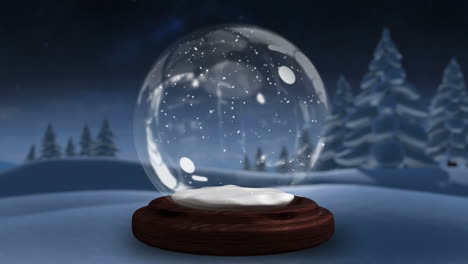 Sparkling-light-spirally-moving-around-the-snow-globe