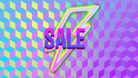 Sale-screen-with-lightning-bolts-and-moving-colourful-background