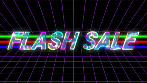 Goldene-Flash-Verkaufswerbung-Auf-Retro-Hintergrund-Der-80er-Jahre