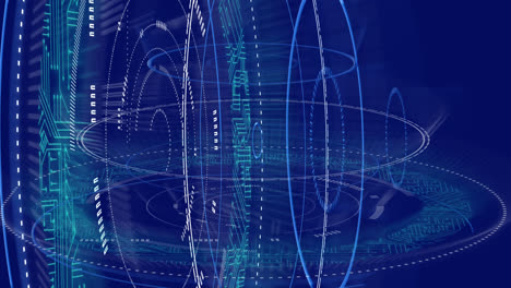 Rundscanner-Und-Datenverarbeitung-Vor-Blauem-Hintergrund