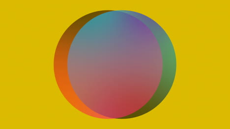 Zwei-Kreise-In-Bewegung-Auf-Gelbem-Hintergrund