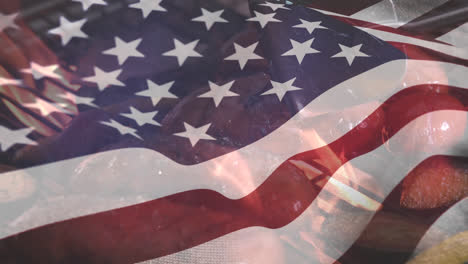 Bandera-Americana-Y-Barbacoa-Para-El-4-De-Julio
