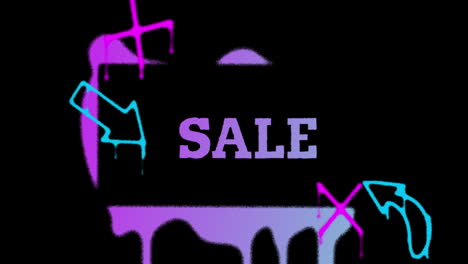 Word-Sale-drawing-with-purple-paint