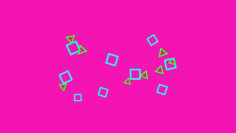 Moving-squares-and-circles-on-bright-pink-background