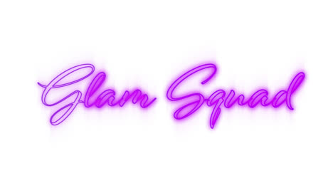 Glamour-Squad-Grafik-In-Rosa-Neon-Auf-Weißem-Hintergrund
