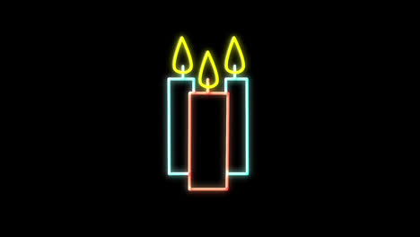 Kerzen-Neon-Zeichen-Auf-Schwarzem-Hintergrund