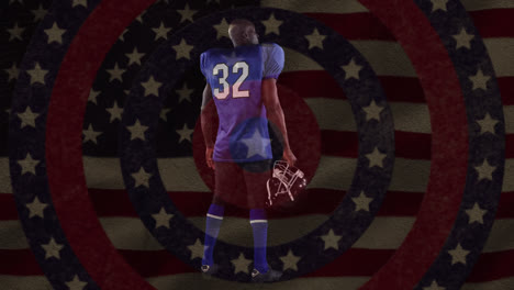 Male-rugby-player-against-waving-US-flag