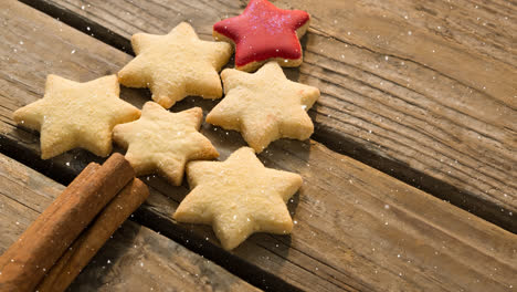 Falling-snow-with-Christmas-cookies-decoration