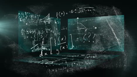 Animation-of-mathematical-formulae-floating-over-three-boards-background