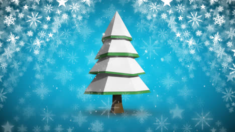 Weihnachtsbaum-Und-Schneeflocken