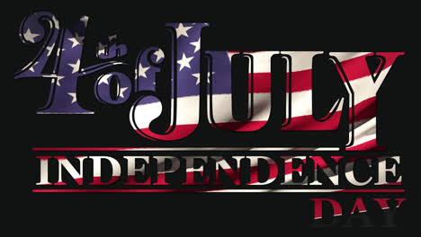 4th-of-July,-Independence-day-text-in-banner-and-flag