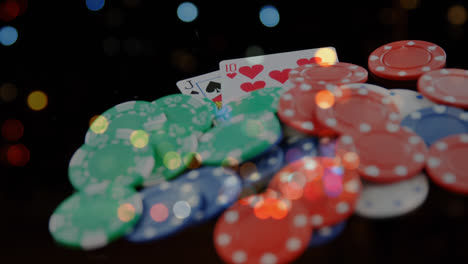 Animation-of-poker-chips-and-cards