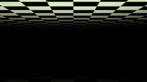 Schwarze-Und-Weiße-Schachbrettquadrate,-Die-Sich-Oben-Auf-Einem-Schwarzen-Hintergrund-Bewegen