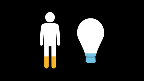 Male-and-light-bulb-shapes-filling-up-with-colours-4k
