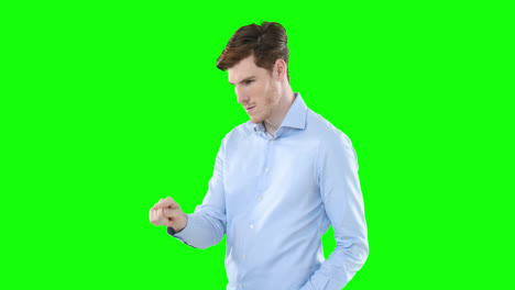 Caucasian-man-on-green-background