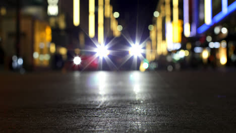 Bokeh-of-car-lights-on-street-at-night-4k