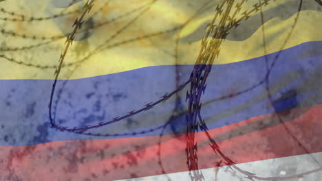 Stacheldraht-Gegen-Kolumbien-Flagge