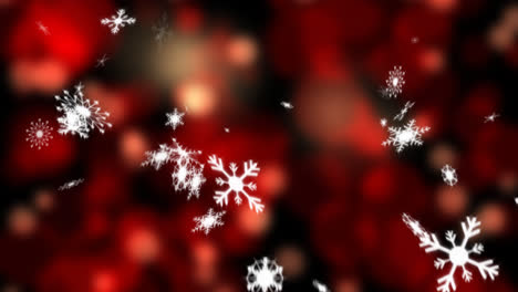 Nieve-Cayendo-Sobre-Fondo-Rojo