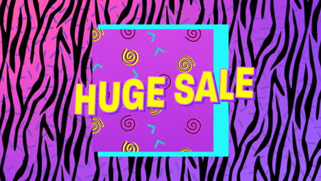 Huge-sale-graphic-on-pink-and-black-zebra-print-background-4k