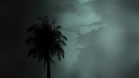 Silhouette-Eines-Baumes-Und-Blitz