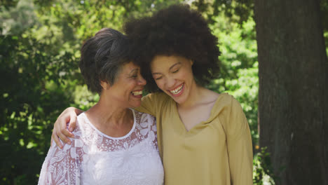Mixed-race-woman-spending-time-with-her-mother-