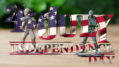 Soldatenfiguren-Mit-Dem-Unabhängigkeitsdatum-Der-USA-Im-Vordergrund