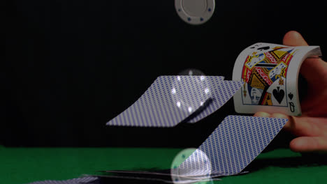 Playing-cards-&-Poker-chips-placing-in-super-slow-motion