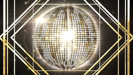 Disco-ball-rotating-in-gold-cubes-on-black-background
