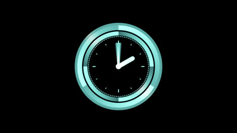 Clock-moving-on-black-background