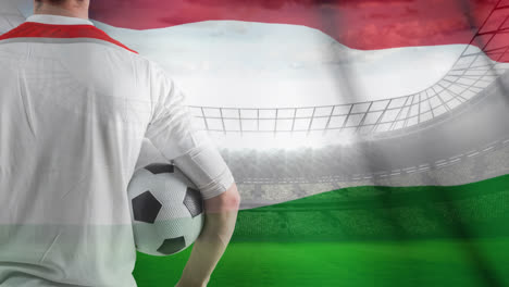 Fußballspieler-Gegen-Italienische-Flagge