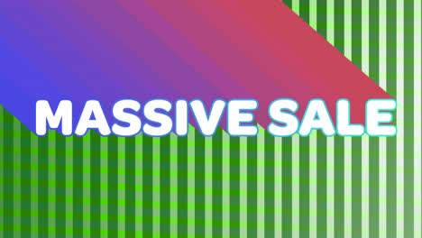 Massive-sale-graphic-on-moving-green-vertical-lines