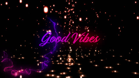 Animation-of-good-vibes-text-over-moving-lights-and-colorful-clouds