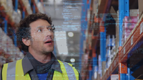 Animation-of-data-processing-over-man-working-in-warehouse