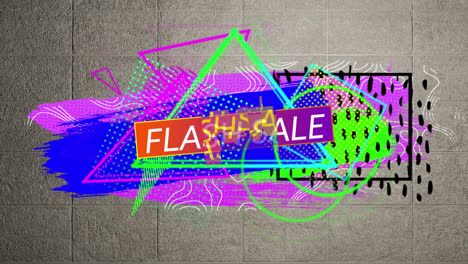 Animation-of-flash-sale-text-over-abstract-background