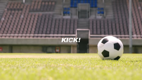 Animation-of-kick-text-over-football-player-on-the-pitch