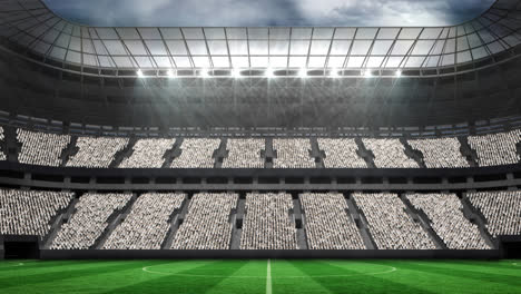 Animation-of-green-screens-moving-over-sports-stadium