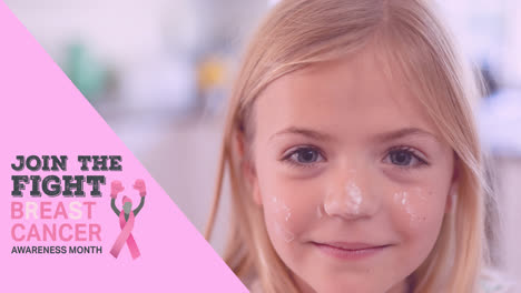Animation-Des-Pink-Ribbon-Logos-Mit-Hope-Text-über-Schulmädchen
