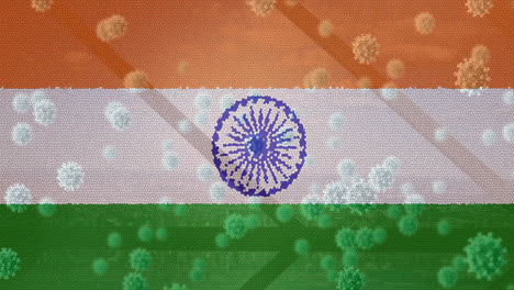 Composición-De-Las-Células-Covid-19-Sobre-La-Bandera-India