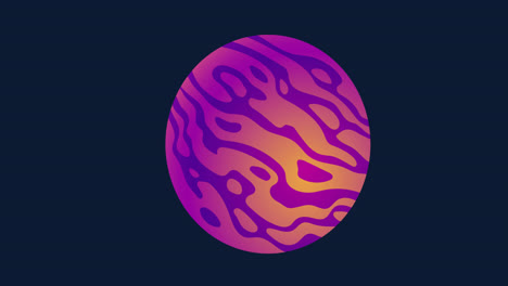 Animation-of-glowing-gradient-pink-and-purple-globe-on-blue-background