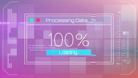 Animation-Der-Datenverarbeitung-Auf-Rosa-Hintergrund