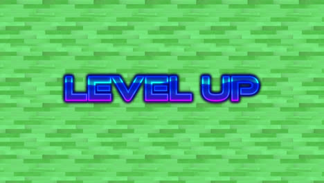 Animation-of-level-text-up-on-green-background