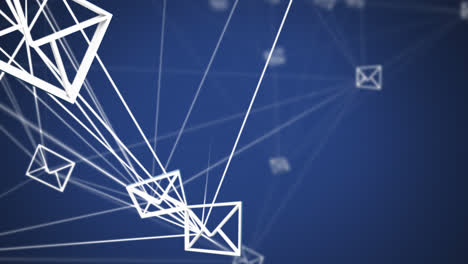 Digitale-Animation-Eines-Netzwerks-Von-Nachrichtensymbolen-Vor-Blauem-Hintergrund