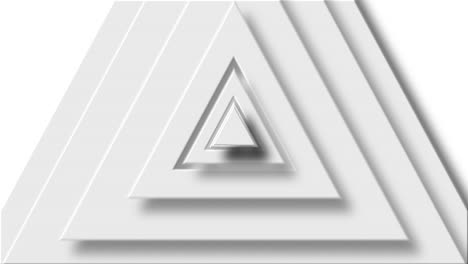 Animation-Von-Grauen-Dreiecksschichten,-Die-Auf-Weißem-Hintergrund-Pulsieren