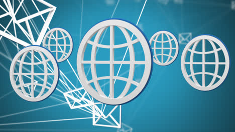 Mehrere-Websymbole-Schweben-Vor-Einem-Netzwerk-Aus-Nachrichtensymbolen-Vor-Blauem-Hintergrund