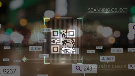Animation-of-qr-code-over-social-media-icons