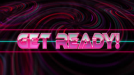 Animation-Des-„Get-Ready“-Textes-Auf-Schwarzem-Hintergrund