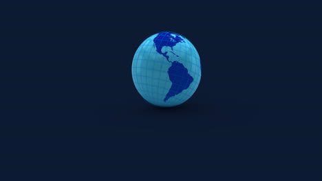 Animation-of-dark-and-light-blue-globe-on-blue-background
